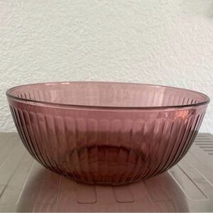 Pyrex Cranberry Ribbed Glass Mixing Bowl
